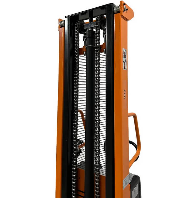 Штабелер гидравлический с электроподъемом РИО NM 1500кг-3500м КОМПЛЕКТ вид сбоку