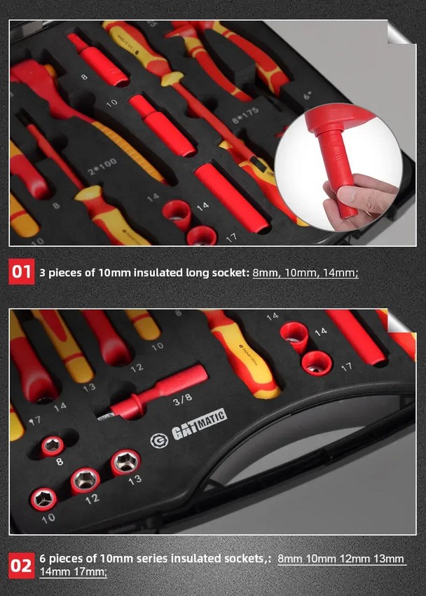 Набор инструмента диэлектрического 22 пр. Gatmatic
