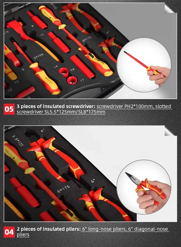 Набор инструмента диэлектрического 22 пр. Gatmatic