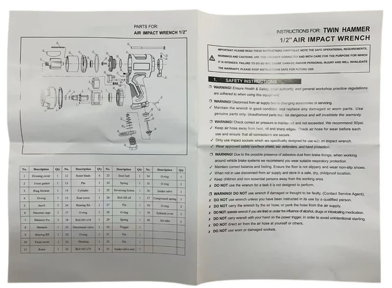 RT-5286K 1/2" воздушный композитный гайковерт
