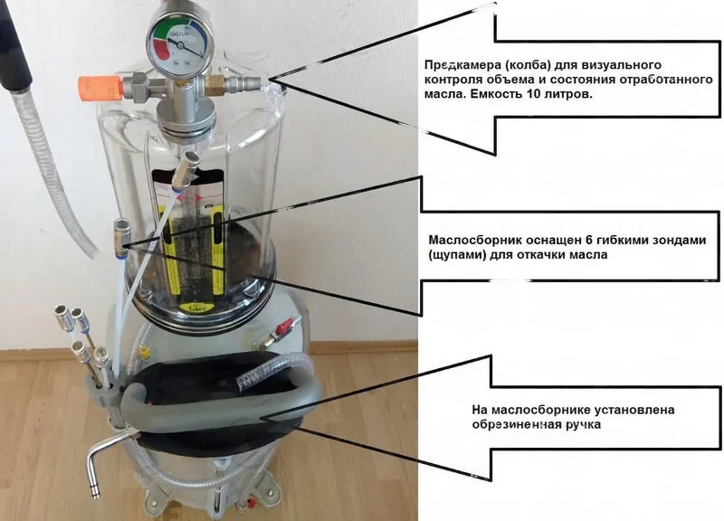 Установка для слива отработанного масла 80л ES-2097 устройство