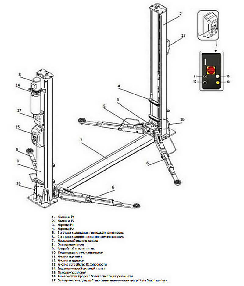 Подъемник 3,5т, ALPHA 35 схема 2