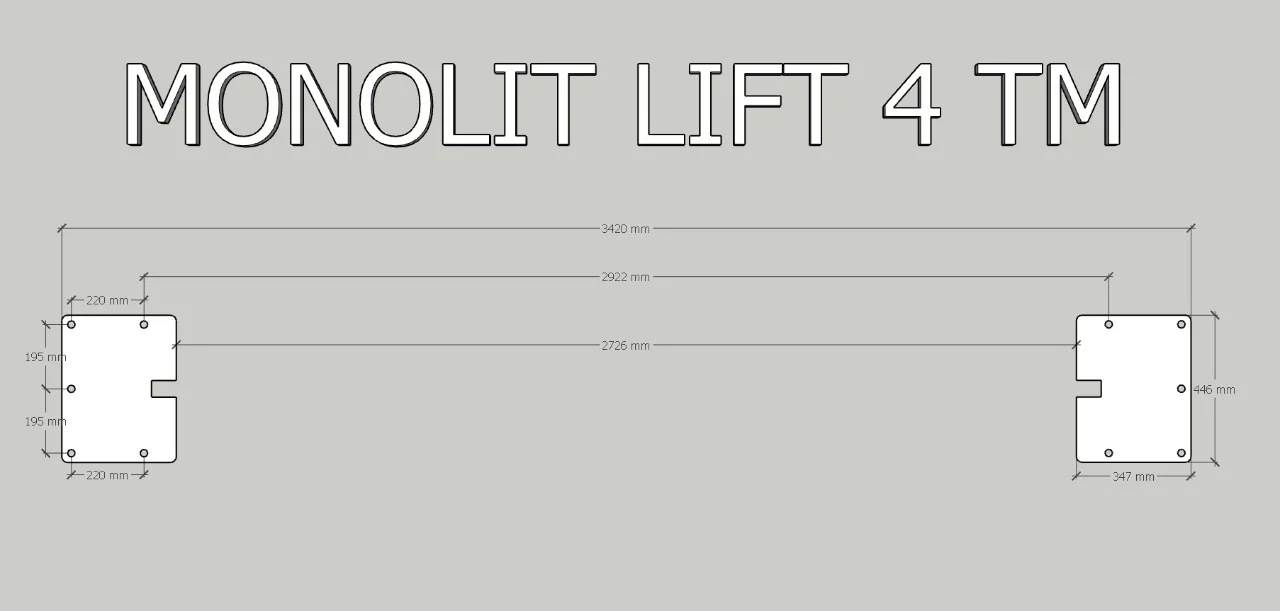 2-х постовой подъемник MONOLIT LIFT 4 TM (220V/50HZ/1PH) комплект