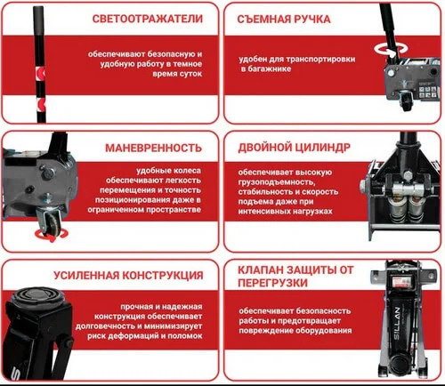Домкрат 3 тонны новый дизайн Sillan преимущества