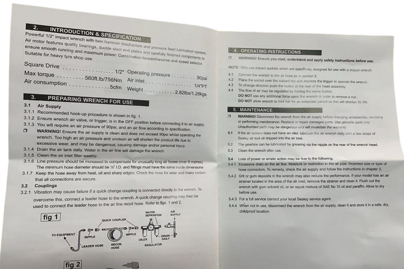 RT-5286K 1/2" воздушный композитный гайковерт