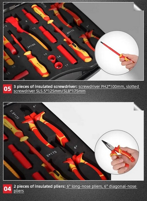 Набор инструмента диэлектрического 22 пр. Gatmatic фото 9