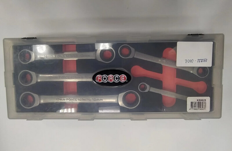 Набор трещоточных накидных ключей K50625 Уценка, код 190222-0001 в коробке