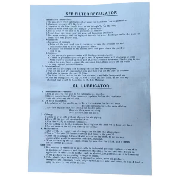 Лубрикатор SILLAN AFRL80 инструкция