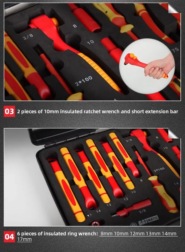 Набор инструмента диэлектрического 22 пр. Gatmatic