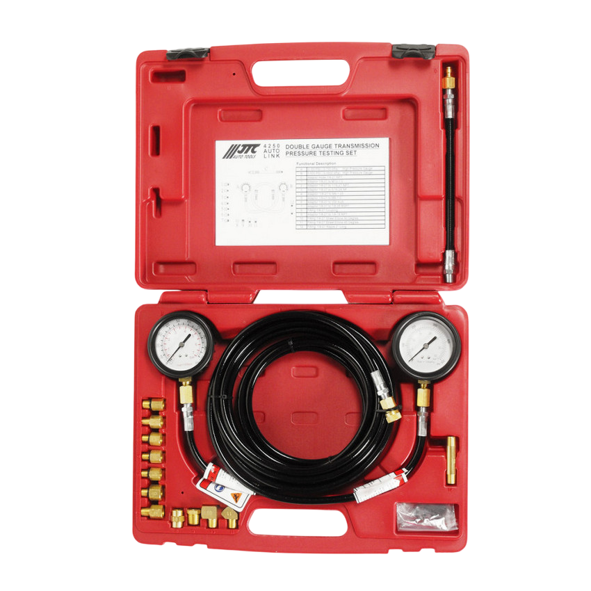 Набор для тестирования давления масла КПП с двумя манометрами (в кейсе) JTC-4250
