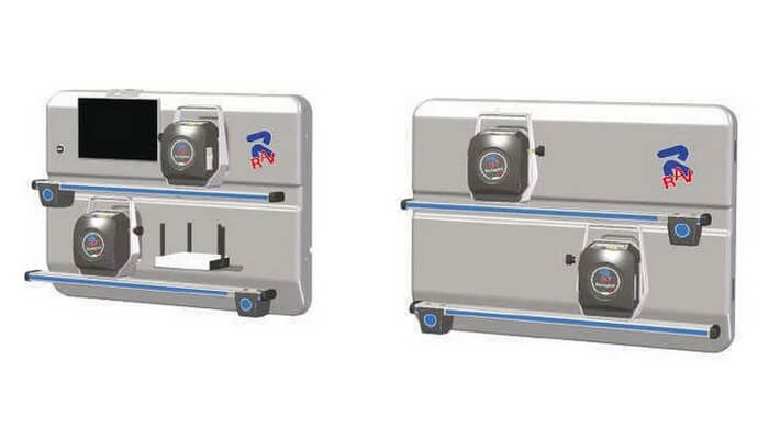 Две панели для хранения и зарядки датчиков с планшетом