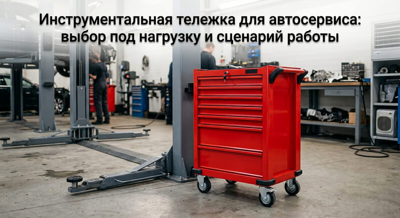 Инструментальная тележка для автосервиса с выдвижными ящиками