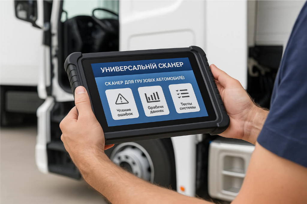 Универсальный сканер для грузовых автомобилей в работе фото