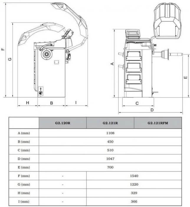 Балансировочный стенд Ravaglioli G2.121R схема