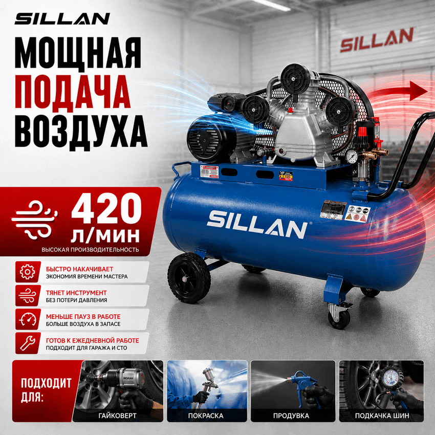 Компрессор воздушный 3065-100 220V/4.0HP